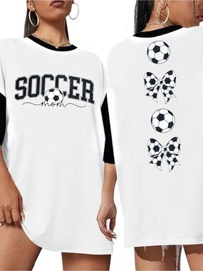White & Black Soccer Mom Graphic Tee - Women
